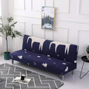 Ornate black & white armless futon sofa cover living room slipcover by Decorbites