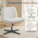 GobekUsa Armless Wide Desk Chair - Modern Office Chair with Cross-Legged Design