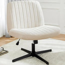 GobekUsa Armless Wide Desk Chair - Modern Office Chair with Cross-Legged Design