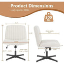 GobekUsa Armless Wide Desk Chair - Modern Office Chair with Cross-Legged Design