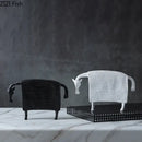 Armored warhorse resin black & white sheep – bedroom desk decoration by Decorbites