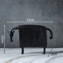 Armored warhorse resin black & white sheep – bedroom desk decoration by Decorbites