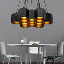 GobekUsa Art Deco Black Metal Honeycomb Island Ceiling Light for Dining Room