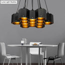 GobekUsa Art Deco Black Metal Honeycomb Island Ceiling Light for Dining Room