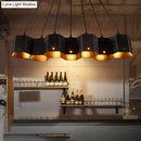 GobekUsa Art Deco Black Metal Honeycomb Island Ceiling Light for Dining Room