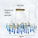 GobekUsa Art Deco Blue Queen Crystal Chandelier for Living Room