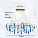 GobekUsa Art Deco Blue Queen Crystal Chandelier for Living Room