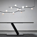 GobekUsa Art Deco Branches Chandeliers Black White Glass G9 Bulb Height Adjustable