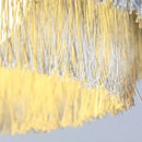 GobekUsa Art Deco Cotton Thread Tiered Chandelier in Black Gold Finishing