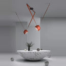 GobekUsa Art Deco Cross Belt Black Orange Lustre Hanging Lamp for Living Room