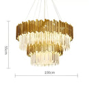GobekUsa Art Deco Crystal LED Chandelier - 4 Tier Gold Silver Designer Lighting