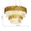 GobekUsa Art Deco Crystal LED Chandelier - 4 Tier Gold Silver Designer Lighting