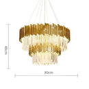 GobekUsa Art Deco Crystal LED Chandelier - 4 Tier Gold Silver Designer Lighting