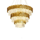GobekUsa Art Deco Crystal LED Chandelier - 4 Tier Gold Silver Designer Lighting