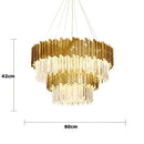 GobekUsa Art Deco Crystal LED Chandelier - 4 Tier Gold Silver Designer Lighting