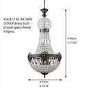 GobekUsa Art Deco Crystal LED Chandelier in 2 Sizes for Parlor, Bedroom, Lobby, Hotel
