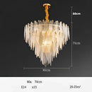 GobekUsa Art Deco Glass Iron LED Chandelier for Dinning Room