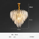 GobekUsa Art Deco Glass Iron LED Chandelier for Dinning Room
