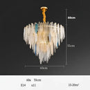 GobekUsa Art Deco Glass Iron LED Chandelier for Dinning Room