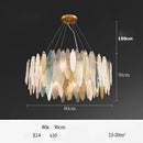 GobekUsa Art Deco Glass Iron LED Chandelier for Dinning Room