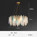 GobekUsa Art Deco Glass Iron LED Chandelier for Dinning Room