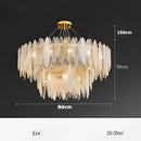 GobekUsa Art Deco Glass Iron LED Chandelier for Dinning Room