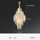 GobekUsa Art Deco Glass Iron LED Chandelier for Dinning Room