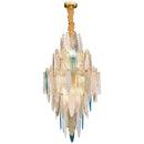 GobekUsa Art Deco Glass Iron LED Chandelier for Dinning Room