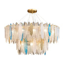 GobekUsa Art Deco Glass Iron LED Chandelier for Dinning Room