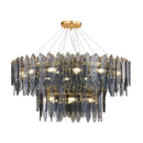 GobekUsa Art Deco Glass Iron LED Chandelier for Dinning Room