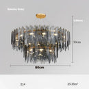 GobekUsa Art Deco Glass Iron LED Chandelier for Dinning Room