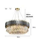 GobekUsa Art Deco Golden Black Crystal Pendant Lights for Dinning Room