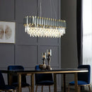 GobekUsa Art Deco Golden Black Crystal Pendant Lights for Dinning Room