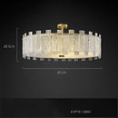 GobekUsa Art Deco Golden Copper Glass Chandelier LED Lighting Fixture