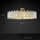 GobekUsa Art Deco Golden Copper Glass Chandelier LED Lighting Fixture
