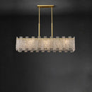 GobekUsa Art Deco Golden Copper Glass Chandelier LED Lighting Fixture