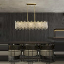 GobekUsa Art Deco Golden Copper Glass Chandelier LED Lighting Fixture