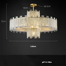 GobekUsa Art Deco Golden Copper Glass Chandelier LED Lighting Fixture