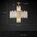 GobekUsa Art Deco Golden Copper Glass Chandelier LED Lighting Fixture