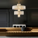 GobekUsa Art Deco Golden Copper Glass Chandelier LED Lighting Fixture
