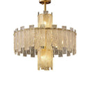 GobekUsa Art Deco Golden Copper Glass Chandelier LED Lighting Fixture