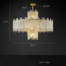 GobekUsa Art Deco Golden Copper Glass Chandelier LED Lighting Fixture