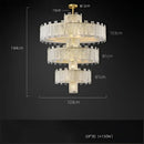 GobekUsa Art Deco Golden Copper Glass Chandelier LED Lighting Fixture