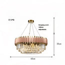 GobekUsa Art Deco Golden Crystal Chandelier LED Hanging Lamp