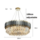 GobekUsa Art Deco Golden Crystal Chandelier LED Hanging Lamp