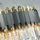 GobekUsa Art Deco Golden Crystal Chandelier LED Hanging Lamp