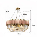 GobekUsa Art Deco Golden Crystal Chandelier LED Hanging Lamp