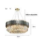 GobekUsa Art Deco Golden Crystal Chandelier LED Hanging Lamp