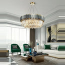 GobekUsa Art Deco Black Golden Crystal Chandelier for Foyer