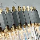 GobekUsa Art Deco Black Golden Crystal Chandelier for Foyer